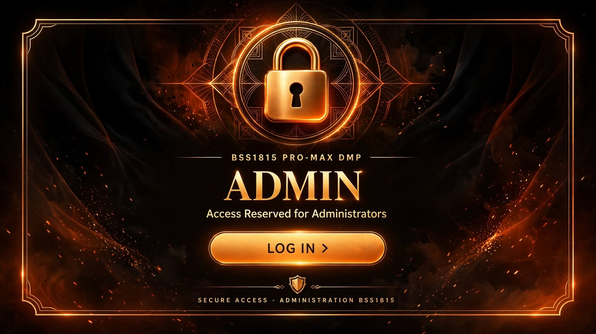BSS1815 PRO-MAX DMP — Admin — Log in