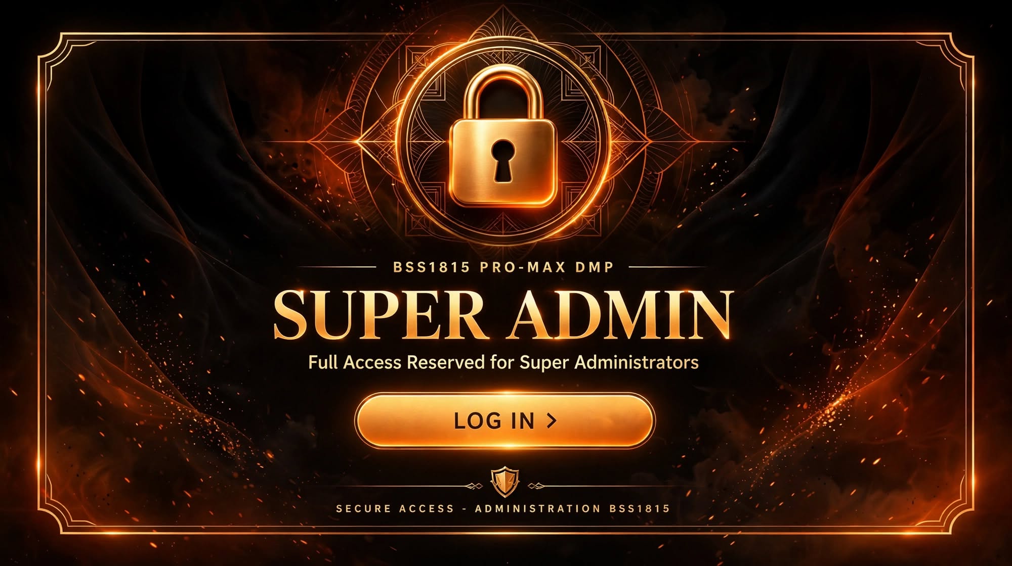 BSS1815 PRO-MAX DMP — Super Admin — Log in
